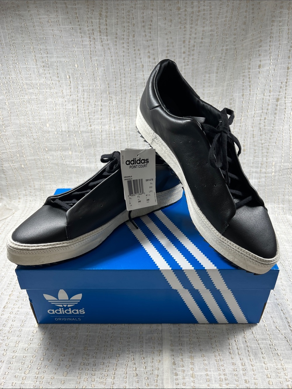 NWT Adidas Originals Point Court Sneakers – Black/Off White – Women’s Size 9